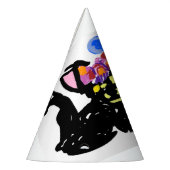 Schwarze Kätzchen zeigen Herbst Partyhütchen (Links)