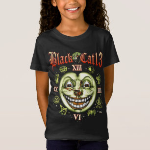Schwarze Katze 13 Gruseliges Comic-Buch Kinder T-S T-Shirt