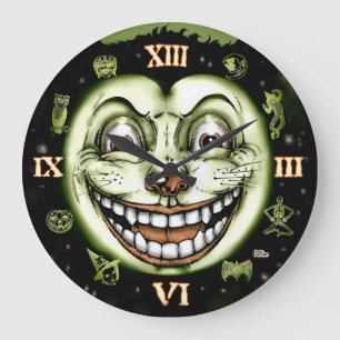 Schwarze Katze 13 Verrückte Uhr Halloween-Wanduhr