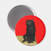 Schwarze Katze 2 Magnet (Vorderseite/Rückseite)