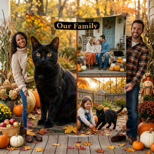 Schwarze Katze 3 Familienfotos Halloween Botanical Sherpadecke