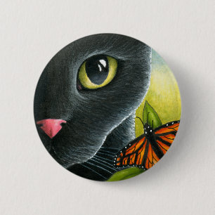 Schwarze Katze 555 Button