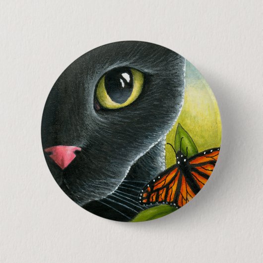Schwarze Katze 555 Button (Vorderseite)