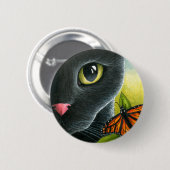Schwarze Katze 555 Button (Vorne & Hinten)