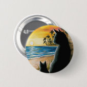 Schwarze Katze 597 Button (Vorne & Hinten)