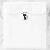 SCHWARZE KATZE 9 RUNDER AUFKLEBER (Tasche)