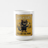 Schwarze Katze Abenteuer Explorer Design Kaffeetasse (Mittel)