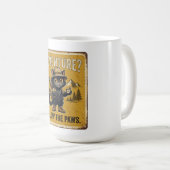 Schwarze Katze Abenteuer Explorer Design Kaffeetasse (VorderseiteRechts)
