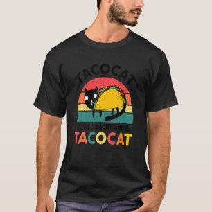Schwarze Katze Aco Kinder Männer Frauen Rückwärts  T-Shirt