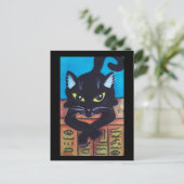 Schwarze Katze Ägyptens Postkarte (Stehend Vorderseite)