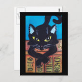 Schwarze Katze Ägyptens Postkarte (Vorne/Hinten)