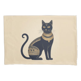 Schwarze Katze, ägyptisch Inspiriert Creme Kissenbezug