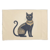Schwarze Katze, ägyptisch Inspiriert Creme Kissenbezug (Vorderseite-Rechts)