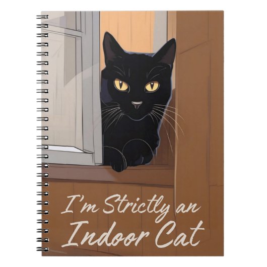 Schwarze Katze am Fenster Notizblock (Vorderseite)