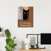 Schwarze Katze am Fenster Poster (Heimbüro)