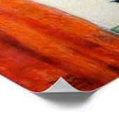 Schwarze Katze am Fenster Poster (Ecke)