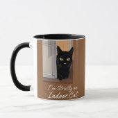 Schwarze Katze am Fenster Tasse (Links)