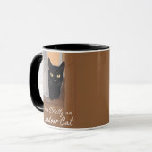 Schwarze Katze am Fenster Tasse (Vorderseite Links)