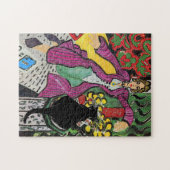 Schwarze Katze am Tisch Puzzle (Horizontal)