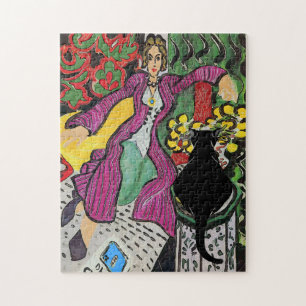 Schwarze Katze am Tisch Puzzle