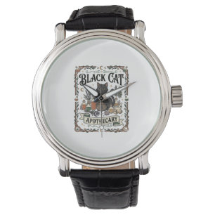 Schwarze Katze Apotheke Katze Witchy Mystic Apothe Armbanduhr