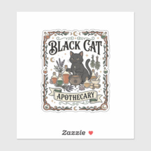 Schwarze Katze Apotheke Katze Witchy Mystic Apothe Aufkleber