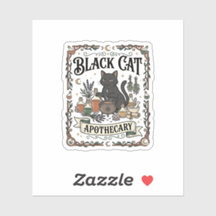 Schwarze Katze Apotheke Katze Witchy Mystische Apo Aufkleber