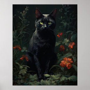 Schwarze Katze-Art-Printposter Poster