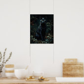 Schwarze Katze-Art-Printposter Poster (Küche)