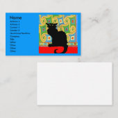 Schwarze Katze auf Abstrakt Visitenkarte (Vorne/Hinten)