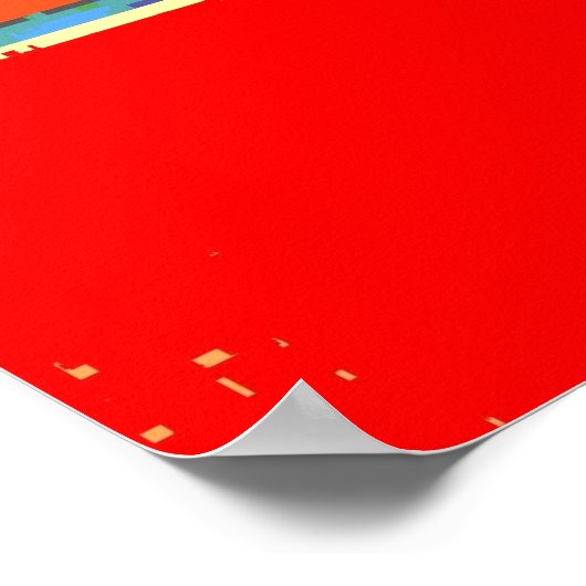 Schwarze Katze auf Abstraktem Hintergrund Poster (Ecke)