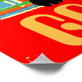 Schwarze Katze auf Abstraktem Hintergrund, Text be Poster (Ecke)