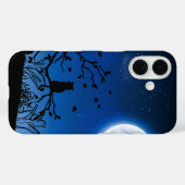 Schwarze Katze auf Baum-Silhouette im Mondlicht Case-Mate iPhone Hülle (Rückseite (Horizontal))