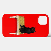 Schwarze Katze auf dem Hocker Case-Mate iPhone-Hül iPhone Hülle (Rückseite (Horizontal))