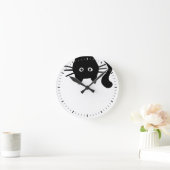 Schwarze Katze auf den Kopf pinkeln Runde Wanduhr (Zuhause)
