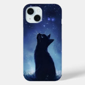 Schwarze Katze auf der magischen Wiese Starlit Case-Mate iPhone Hülle (Rückseite)