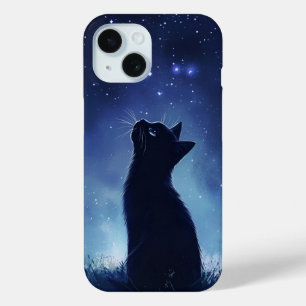 Schwarze Katze auf der magischen Wiese Starlit Case-Mate iPhone Hülle