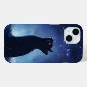 Schwarze Katze auf der magischen Wiese Starlit Case-Mate iPhone Hülle (Rückseite (Horizontal))