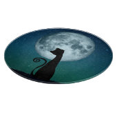 Schwarze Katze auf der Moonlight Cutting Board Schneidebrett (Ecke)