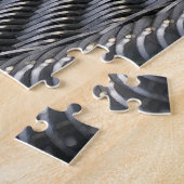 Schwarze Katze auf der Terrasse Puzzle (Seite)