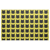 Schwarze Katze auf gelbem Hintergrund-Gewebe Stoff (Fat Quarter (45,7 x 55,9 cm))