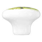 Schwarze Katze auf Gras Keramik Pull Keramikknauf (Seitenansicht)