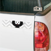 Schwarze Katze auf grauem Zickzack Autoaufkleber (Auf Lkw)