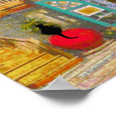 Schwarze Katze auf Hofgarten-Poster Poster (Ecke)