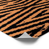 Schwarze Katze auf japanischem Wandpapier Poster (Ecke)