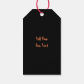 Schwarze Katze auf Orange Geschenkanhänger (Rückseite)