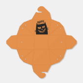 Schwarze Katze auf Orange Geschenkschachtel (Ungefaltet)