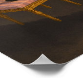 Schwarze Katze auf rosa Streifen Stuhlkunst drucke (Ecke)