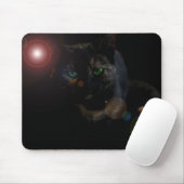 Schwarze Katze auf schwarzem Mauspad (Mit Mouse)