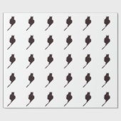 Schwarze Katze auf weißem Packpapier (Flach)